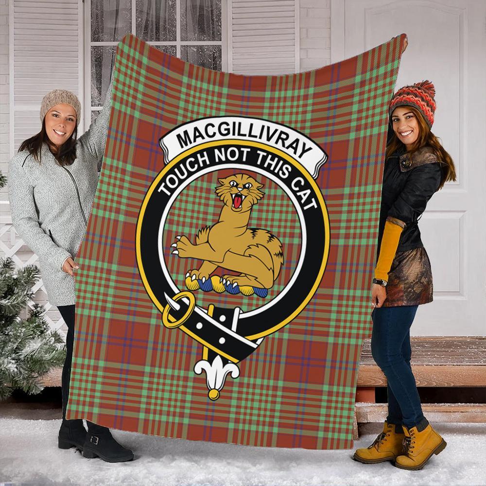 MacGillivray Hunting Ancient Tartan Crest Premium Blanket