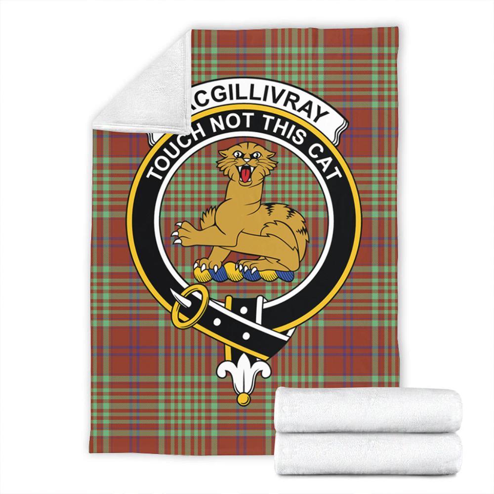 MacGillivray Hunting Ancient Tartan Crest Premium Blanket