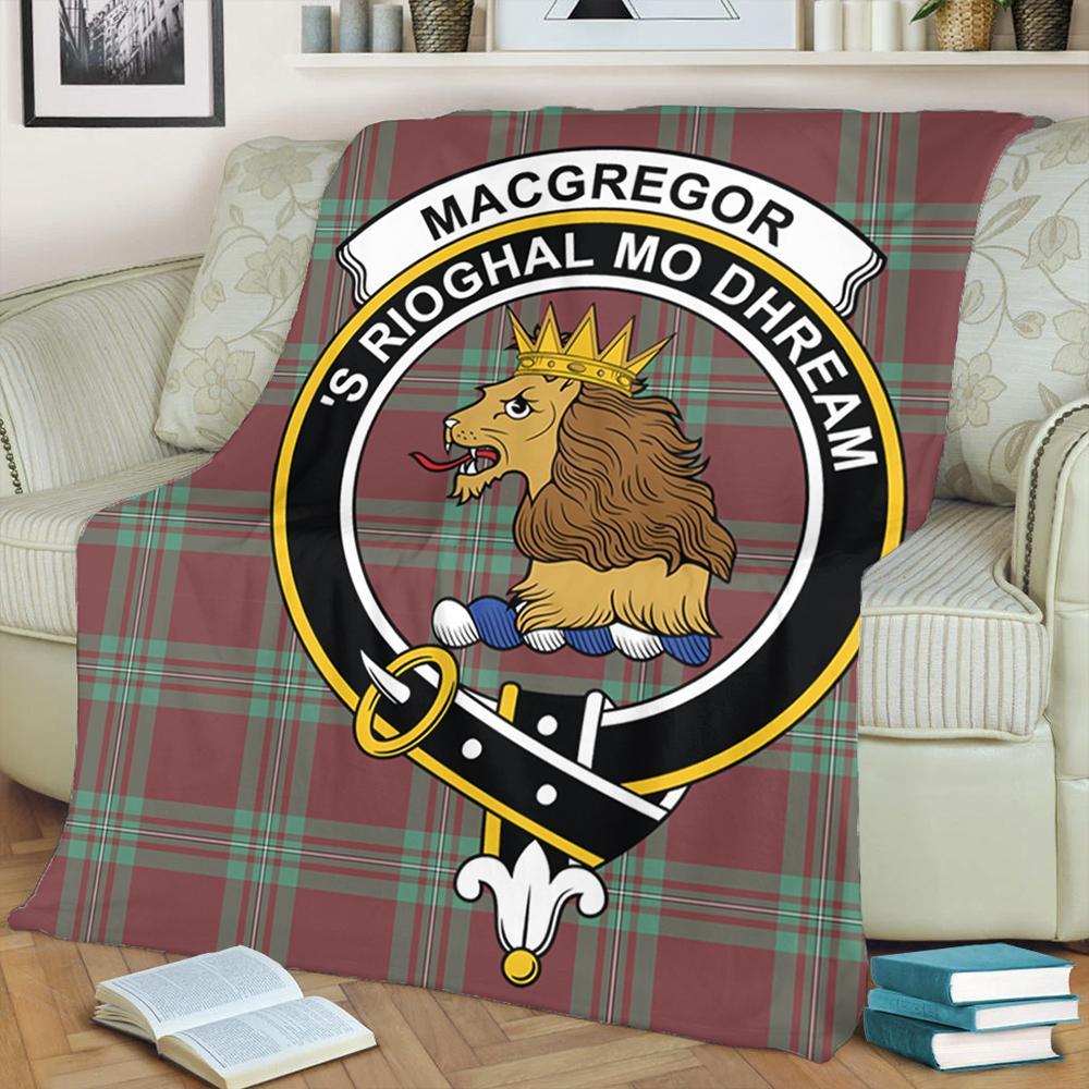 MacGregor Hunting Ancient Tartan Crest Premium Blanket