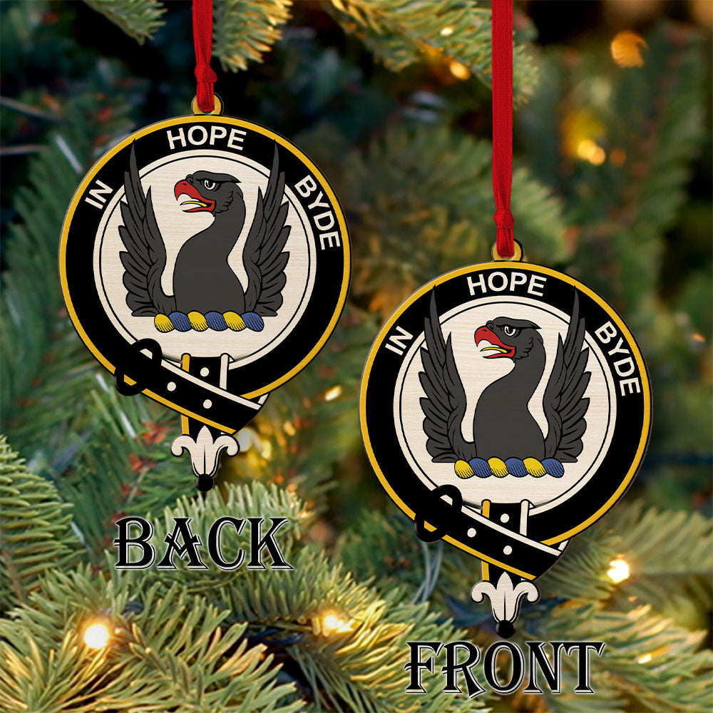 MacIan Tartan Crest Wood Acrylic Ornament