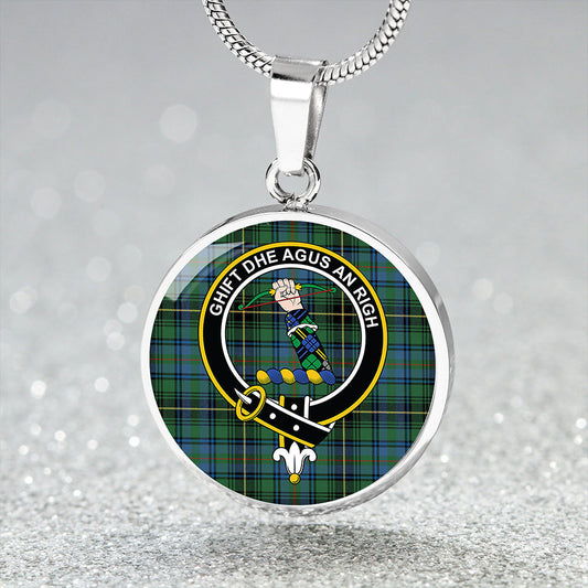 MacInnes Ancient Tartan Crest Circle Necklace