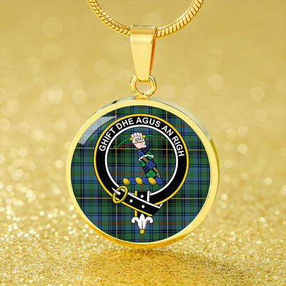 MacInnes Ancient Tartan Crest Circle Necklace