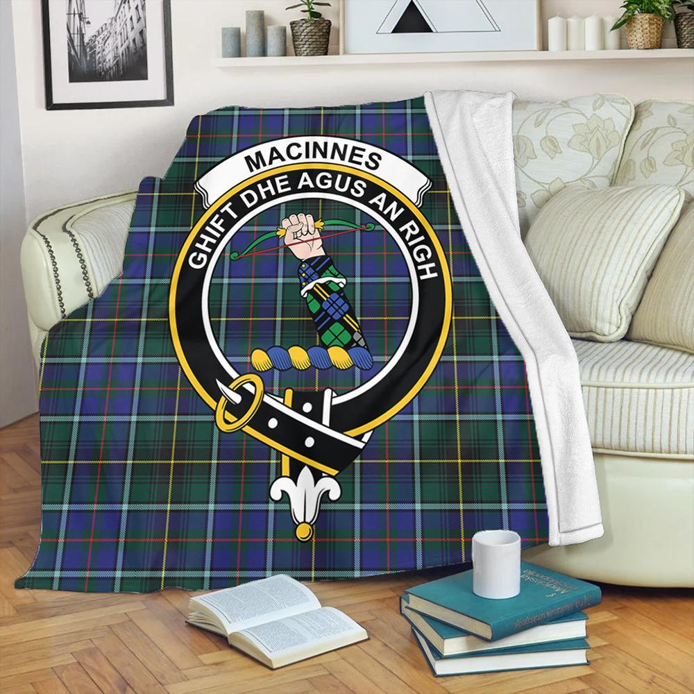 MacInnes Modern Tartan Crest Premium Blanket