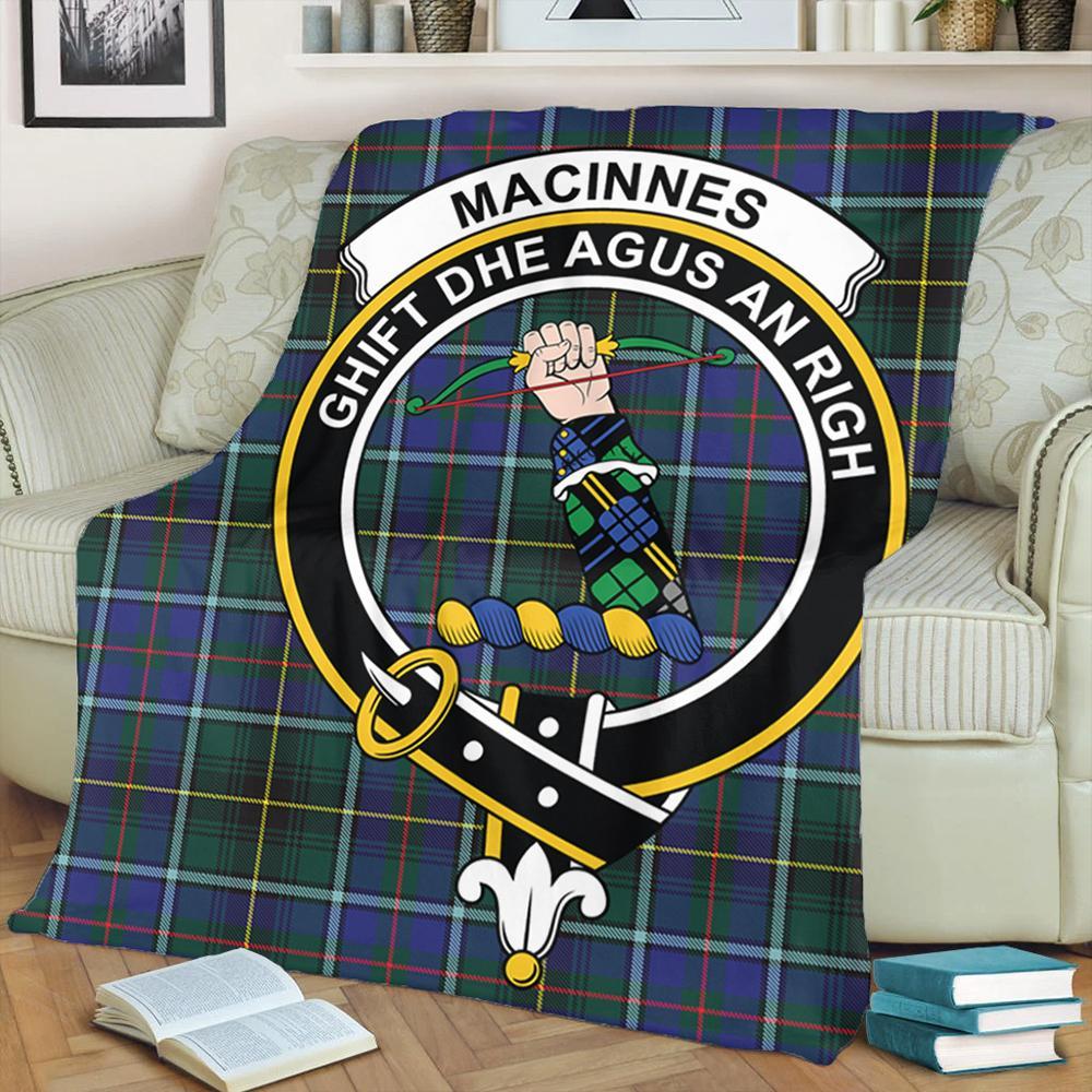 MacInnes Modern Tartan Crest Premium Blanket