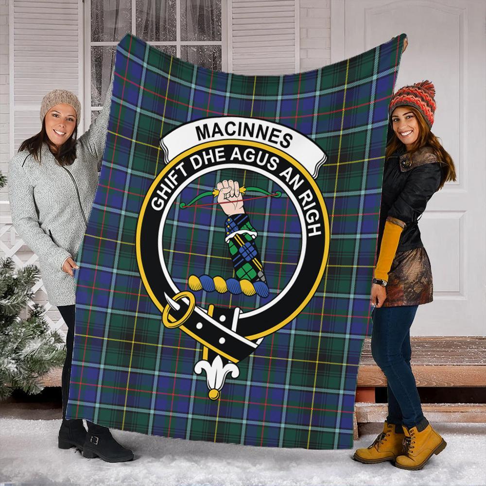 MacInnes Modern Tartan Crest Premium Blanket