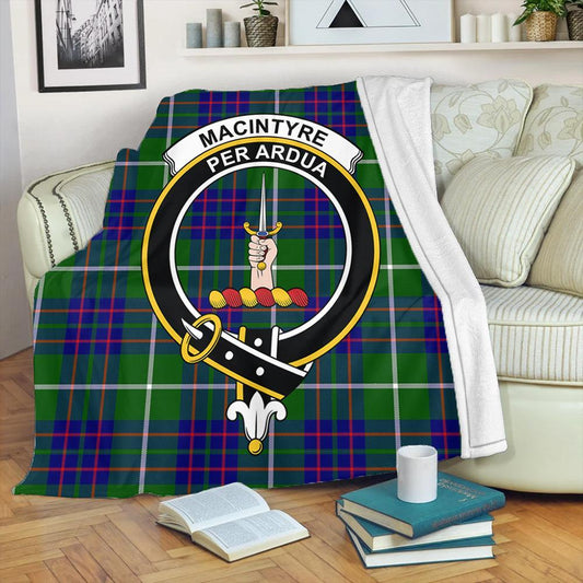 MacIntyre Hunting Modern Tartan Crest Premium Blanket