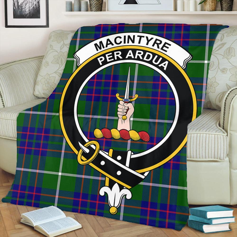 MacIntyre Hunting Modern Tartan Crest Premium Blanket