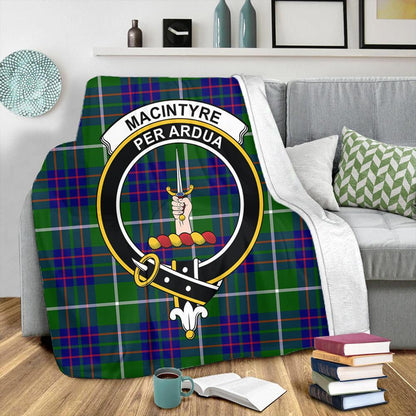 MacIntyre Hunting Modern Tartan Crest Premium Blanket