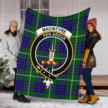 MacIntyre Hunting Modern Tartan Crest Premium Blanket