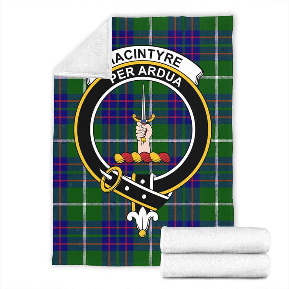 MacIntyre Hunting Modern Tartan Crest Premium Blanket