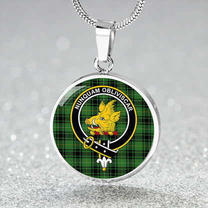 MacIver Hunting Ancient Tartan Crest Circle Necklace