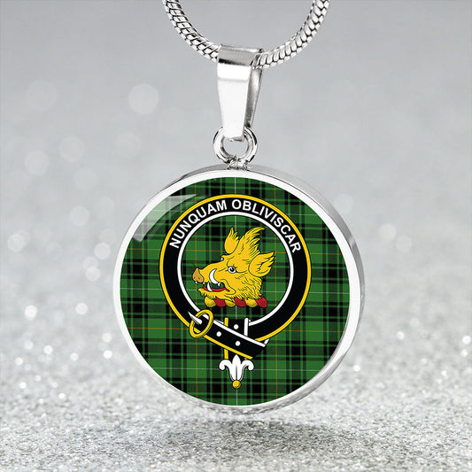 MacIver Hunting Ancient Tartan Crest Circle Necklace