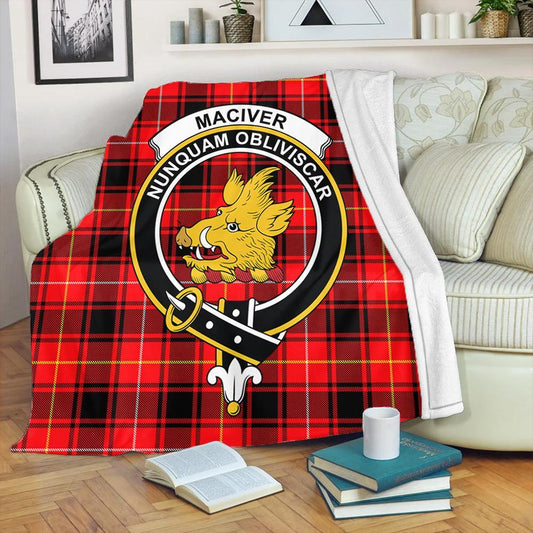 MacIver Modern Tartan Crest Premium Blanket