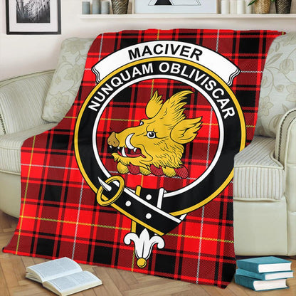 MacIver Modern Tartan Crest Premium Blanket