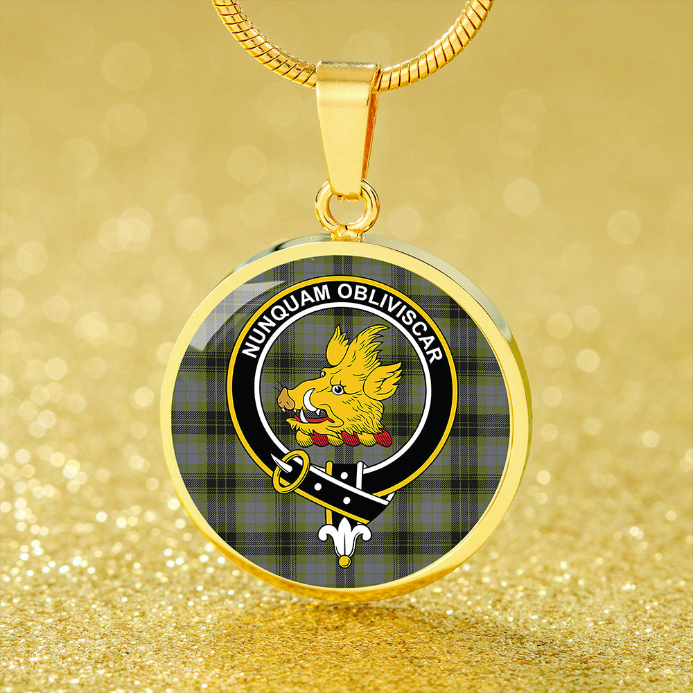 MacIver Modern Tartan Crest Circle Necklace