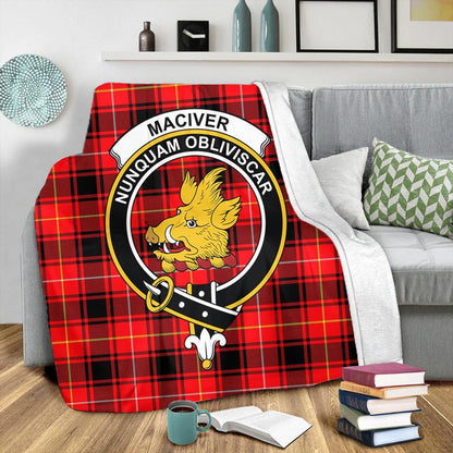 MacIver Modern Tartan Crest Premium Blanket