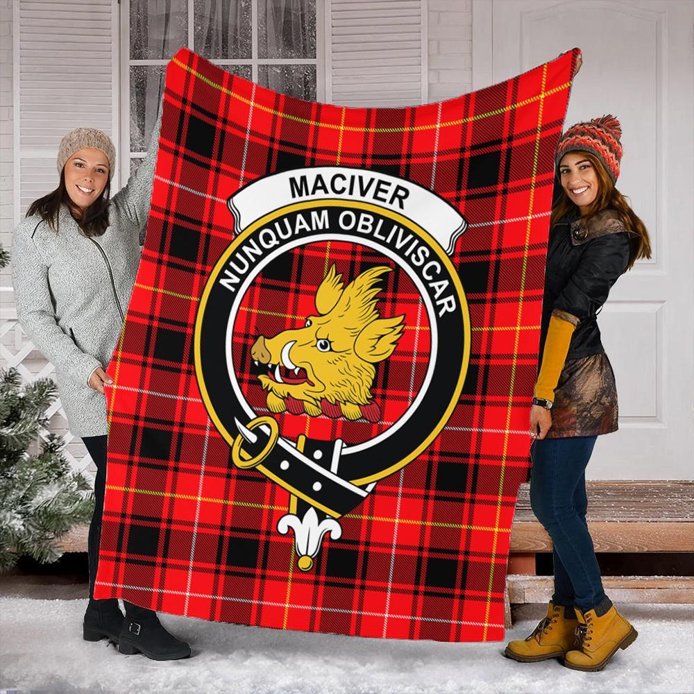 MacIver Modern Tartan Crest Premium Blanket