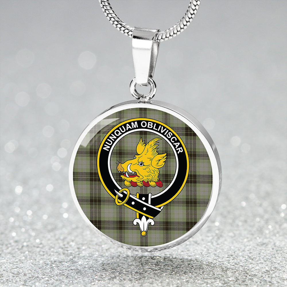 MacIver Weathered Tartan Crest Circle Necklace