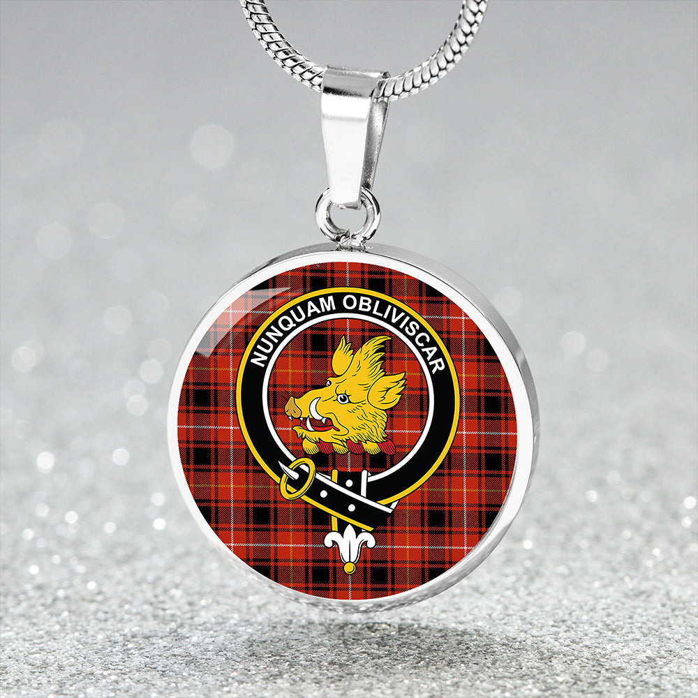 MacIver #2 Ancient Tartan Crest Circle Necklace