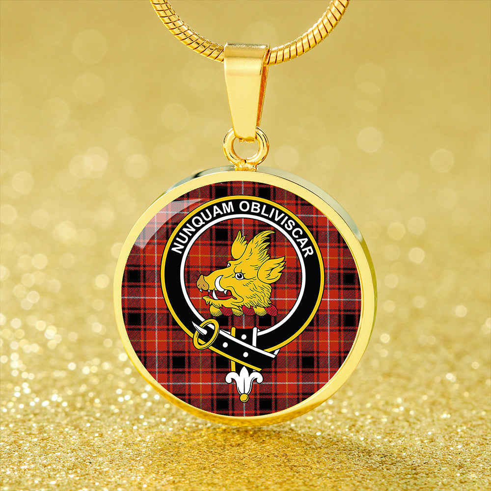 MacIver #2 Ancient Tartan Crest Circle Necklace