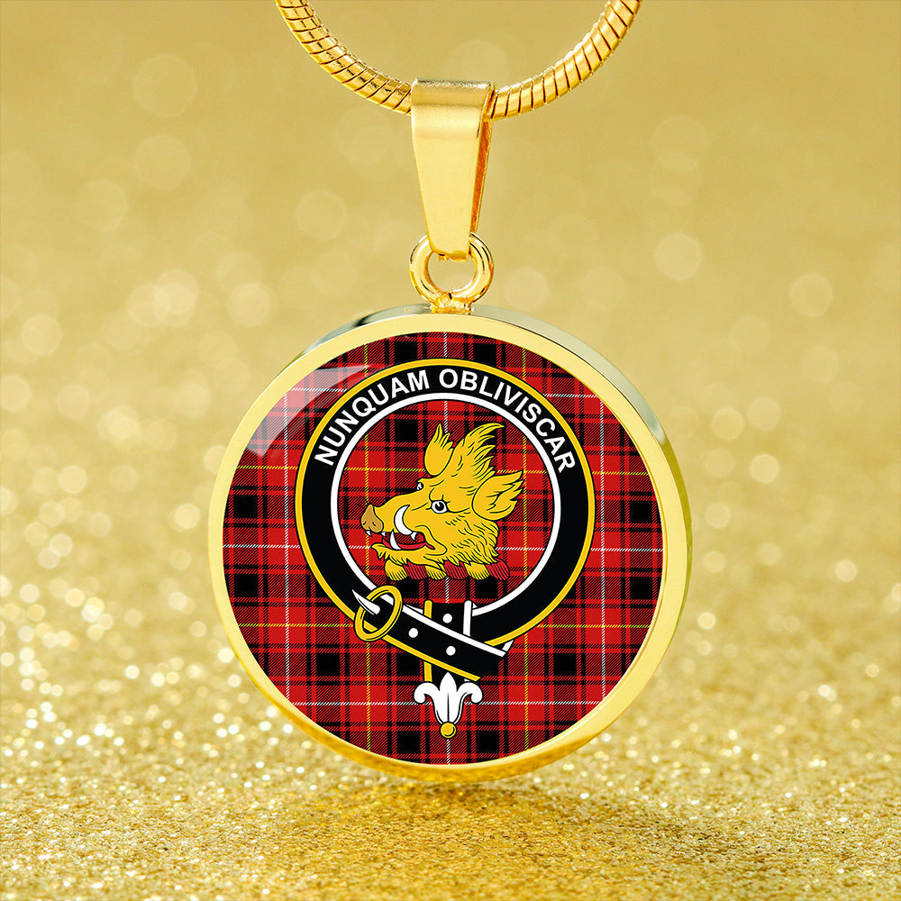 MacIver #2 Modern Tartan Crest Circle Necklace