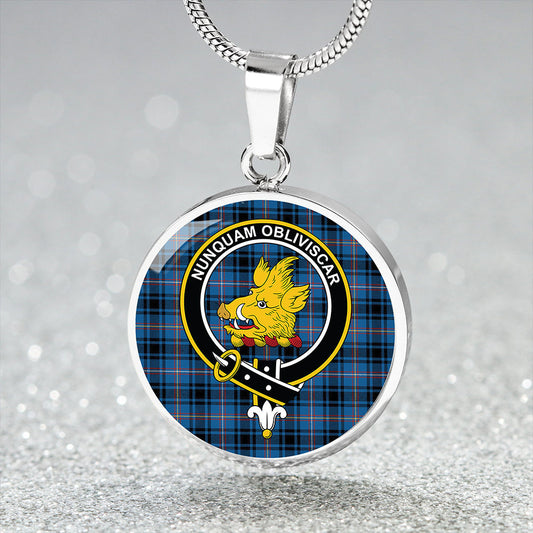 MacIver of Strome Ancient Tartan Crest Circle Necklace