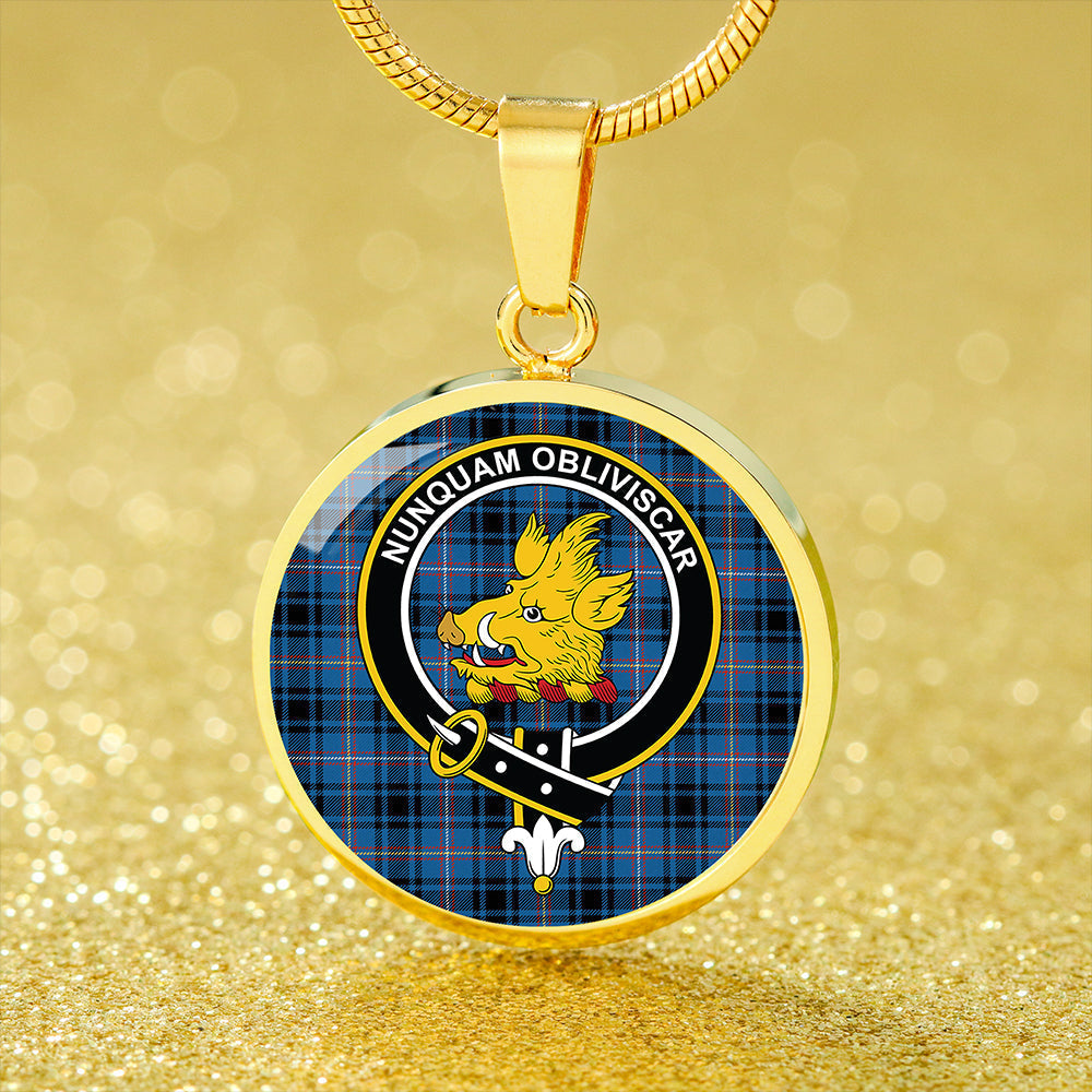 MacIver of Strome Ancient Tartan Crest Circle Necklace