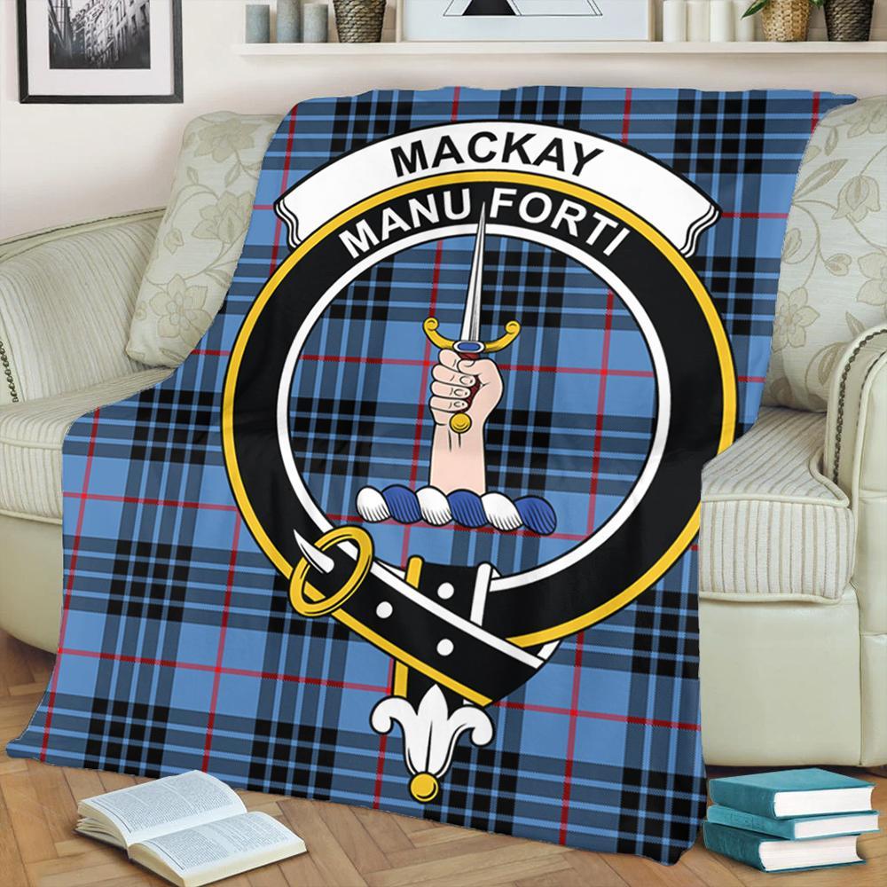 MacKay Blue Tartan Crest Premium Blanket