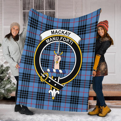 MacKay Blue Tartan Crest Premium Blanket