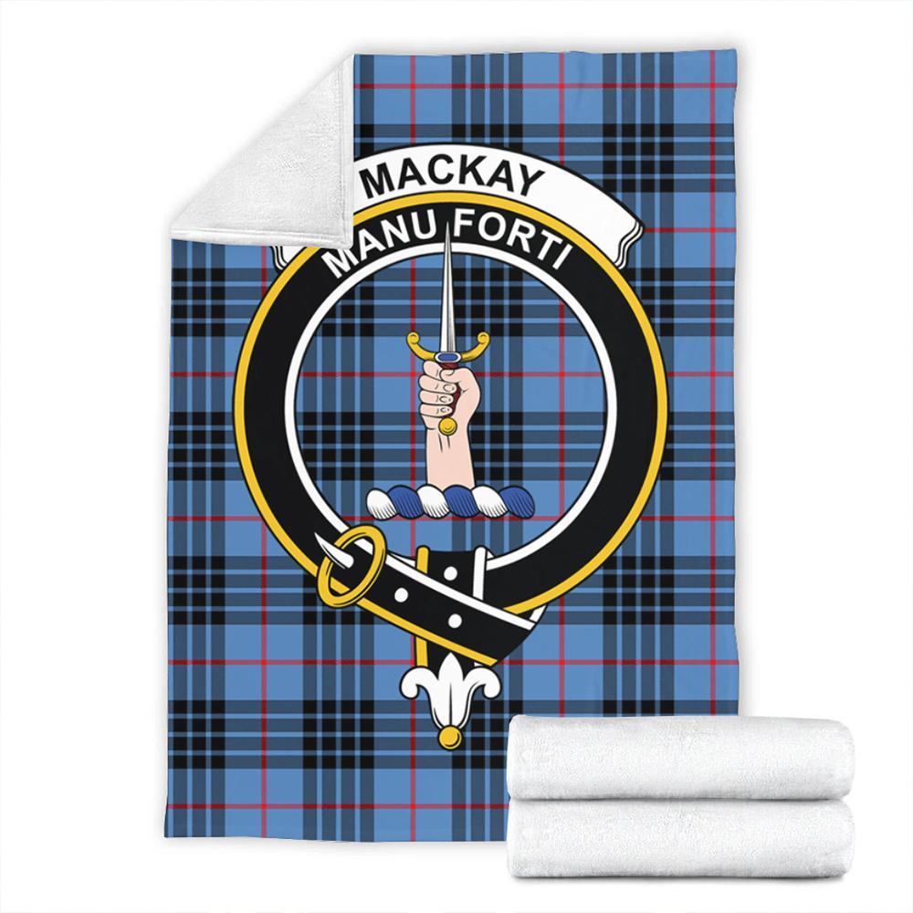 MacKay Blue Tartan Crest Premium Blanket