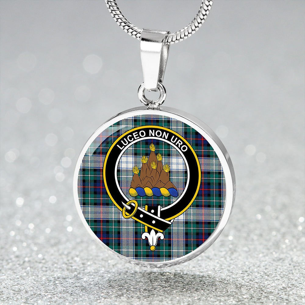 MacKenzie Dress Modern Tartan Crest Circle Necklace