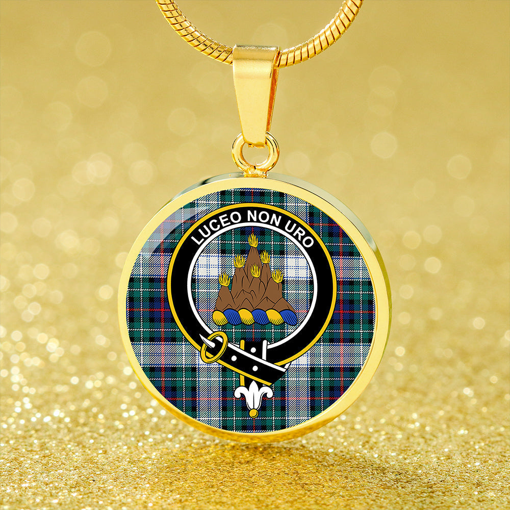 MacKenzie Dress Modern Tartan Crest Circle Necklace