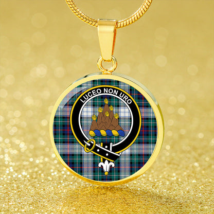 MacKenzie Dress Modern Tartan Crest Circle Necklace