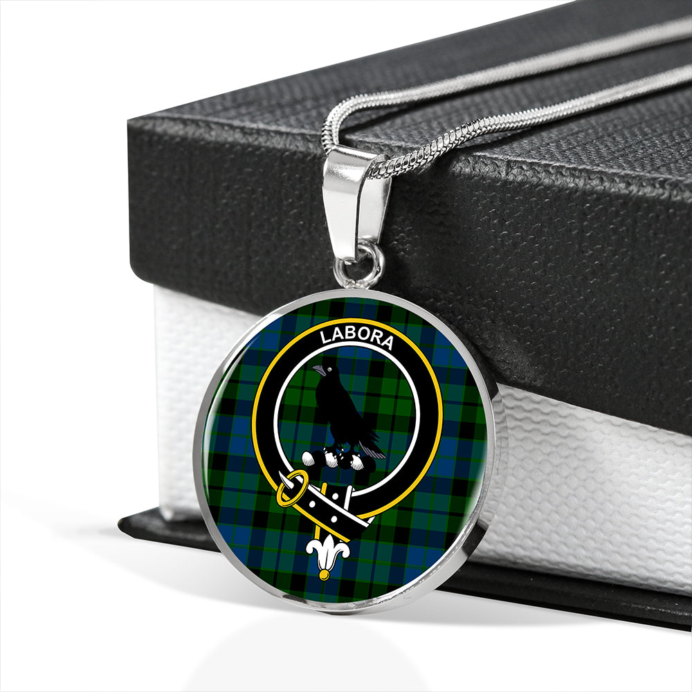 MacKie Tartan Crest Circle Necklace