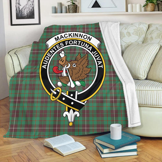 MacKinnon Hunting Ancient Tartan Crest Premium Blanket