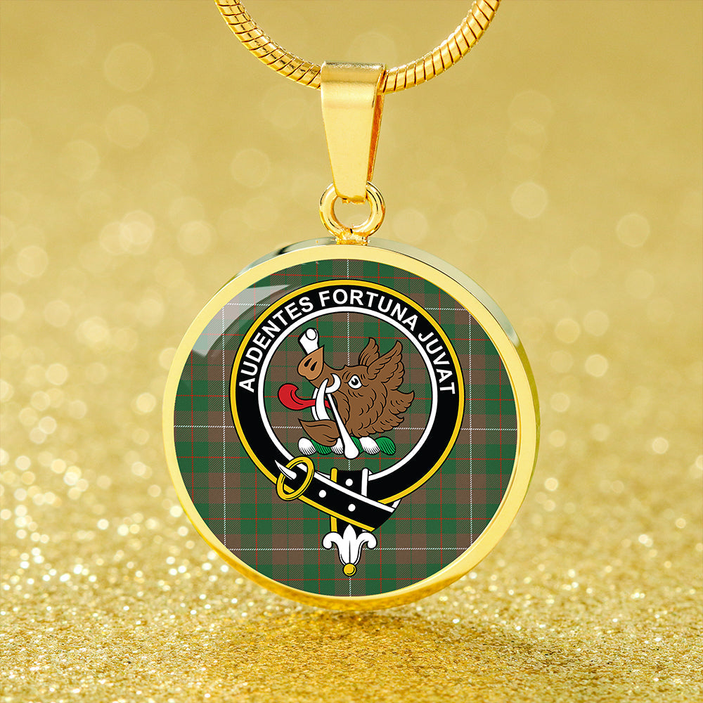 MacKinnon Hunting Ancient Tartan Crest Circle Necklace