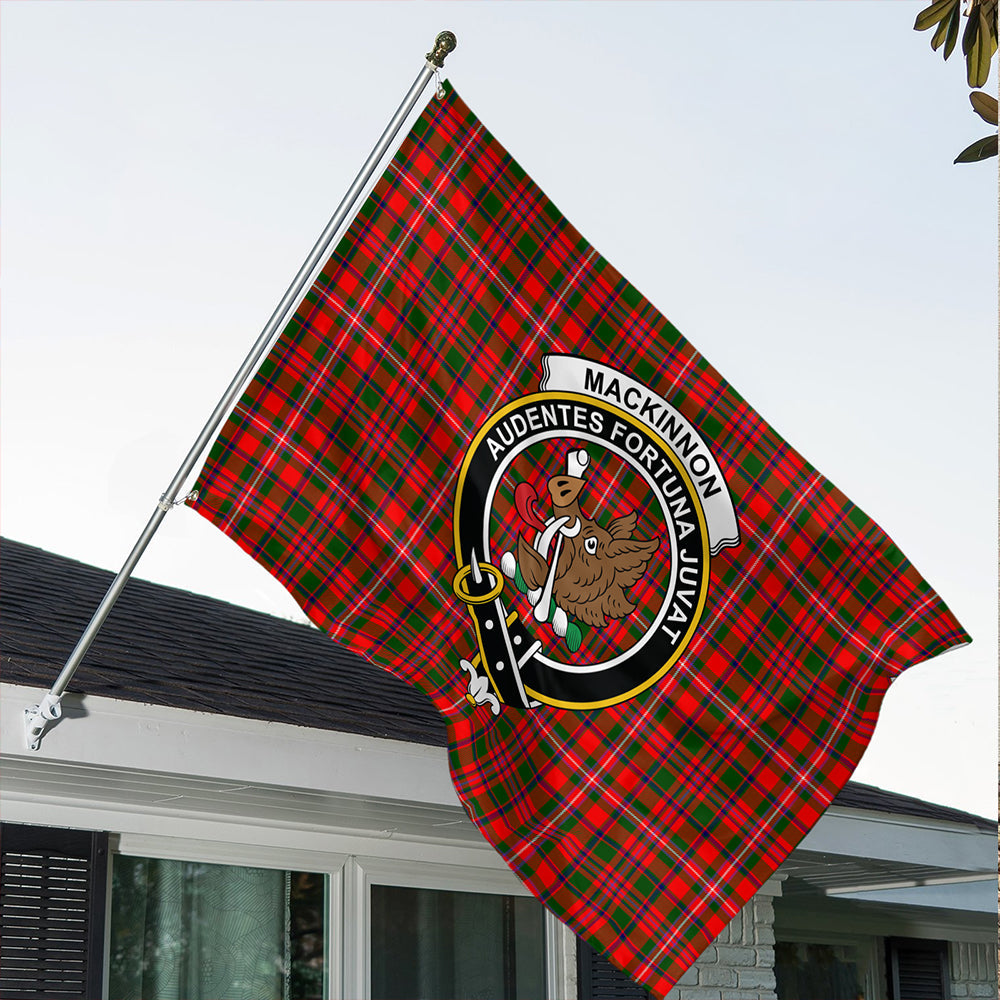 MacKinnon Modern Tartan Classic Crest House Flag