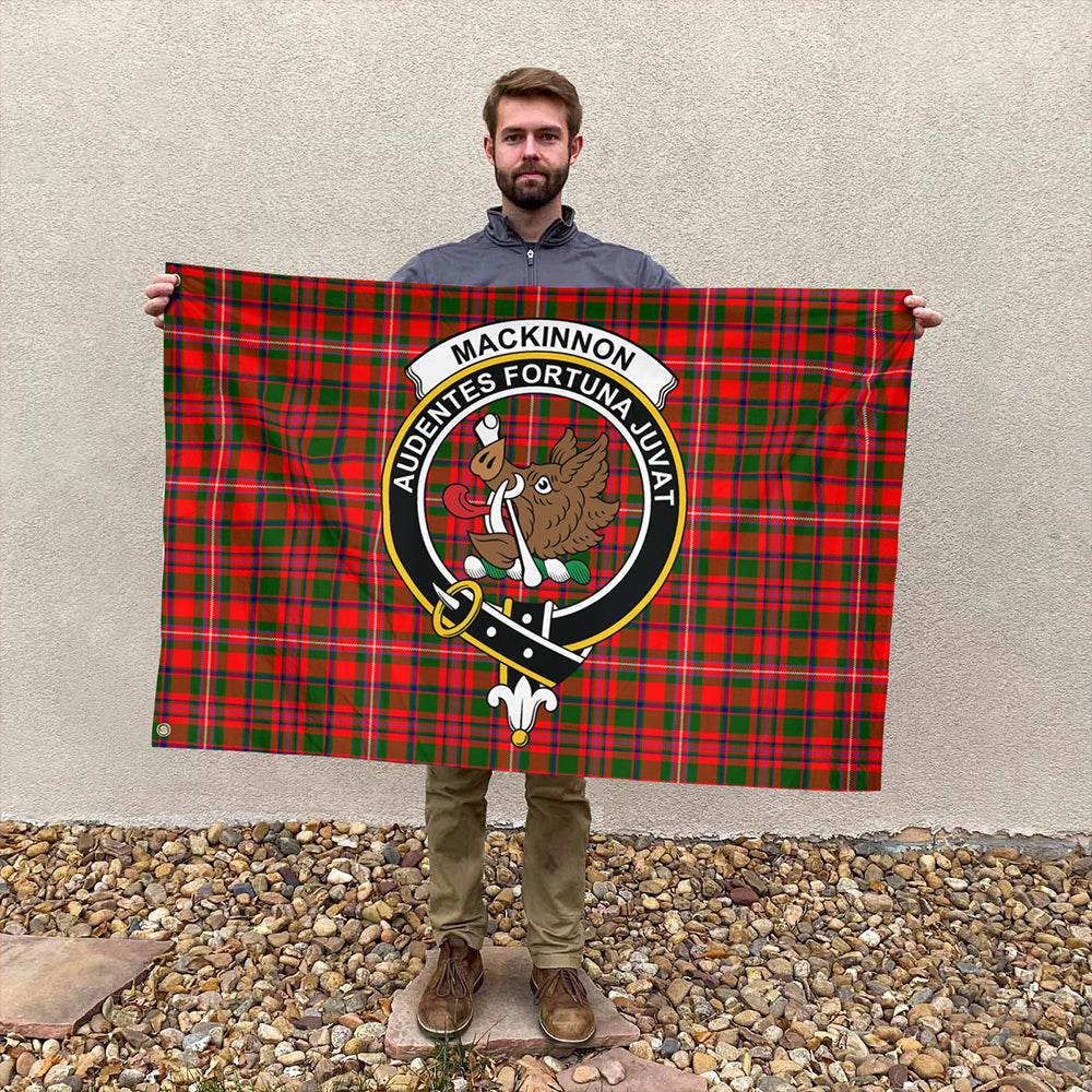 MacKinnon Modern Tartan Classic Crest House Flag