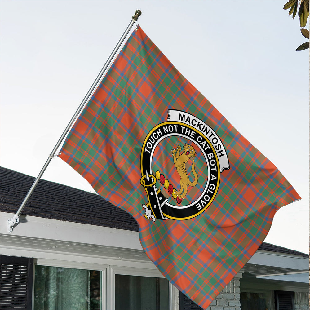 MacKintosh Ancient Tartan Classic Crest House Flag