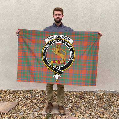 MacKintosh Ancient Tartan Classic Crest House Flag