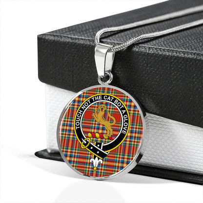 MacKintosh Chief Ancient Tartan Crest Circle Necklace