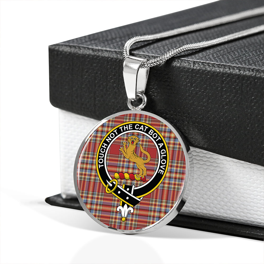 MacKintosh Chief Weathered Tartan Crest Circle Necklace