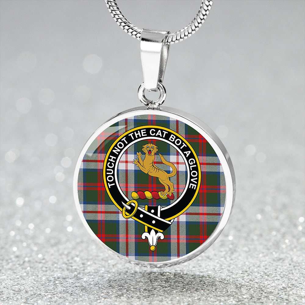 MacKintosh Dress Modern Tartan Crest Circle Necklace