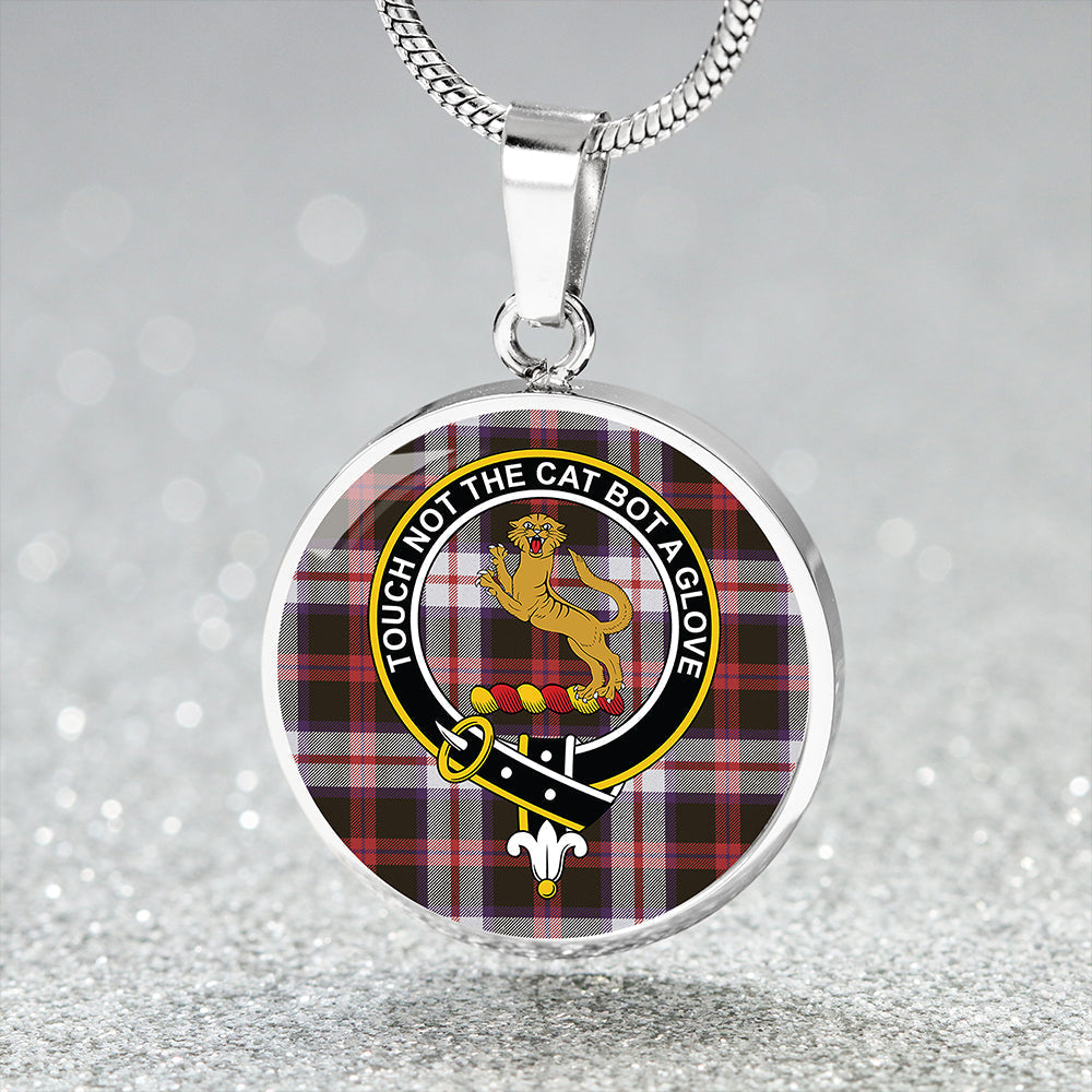 MacKintosh Dress Weathered Tartan Crest Circle Necklace