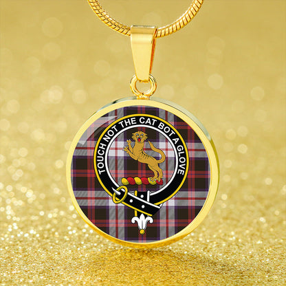 MacKintosh Dress Weathered Tartan Crest Circle Necklace