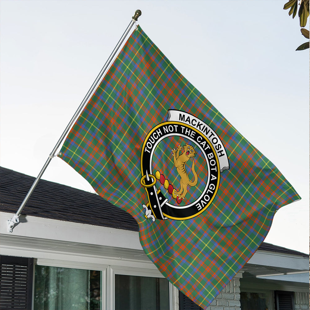 MacKintosh Hunting Ancient Tartan Classic Crest House Flag