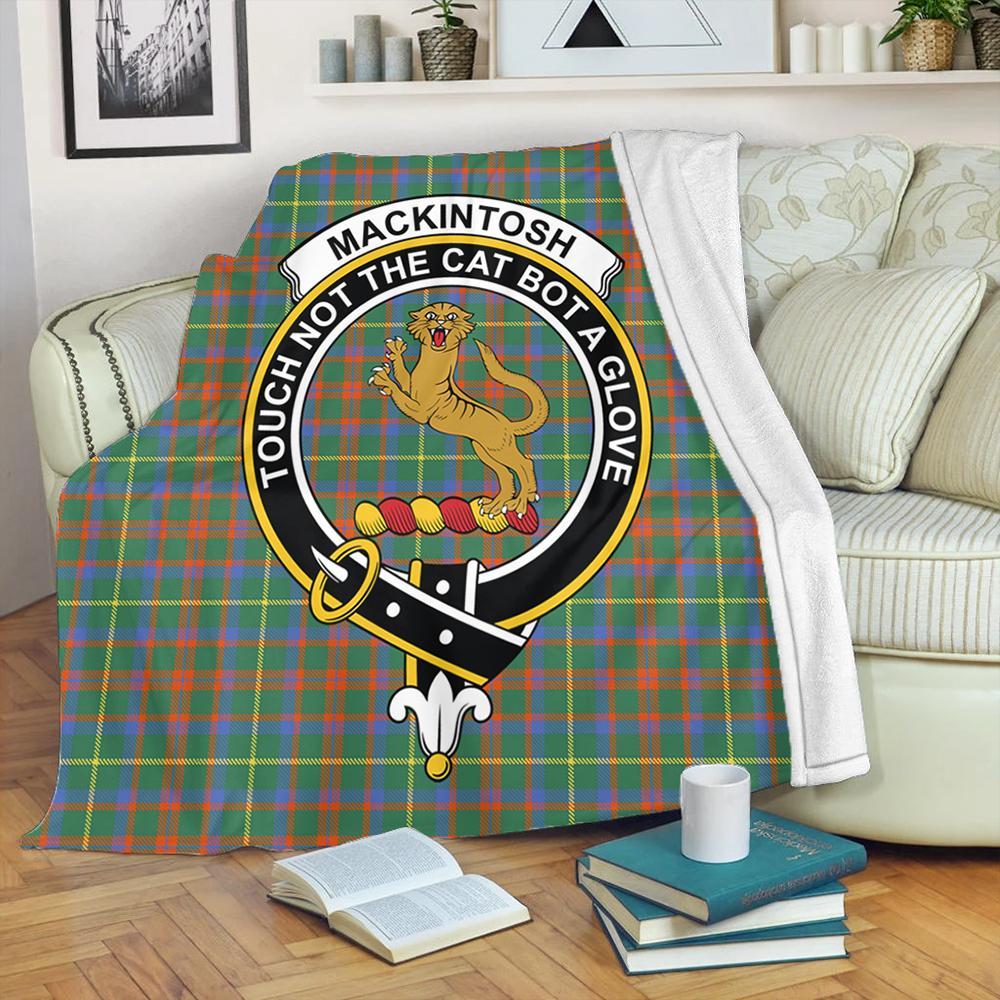 MacKintosh Hunting Ancient Tartan Crest Premium Blanket