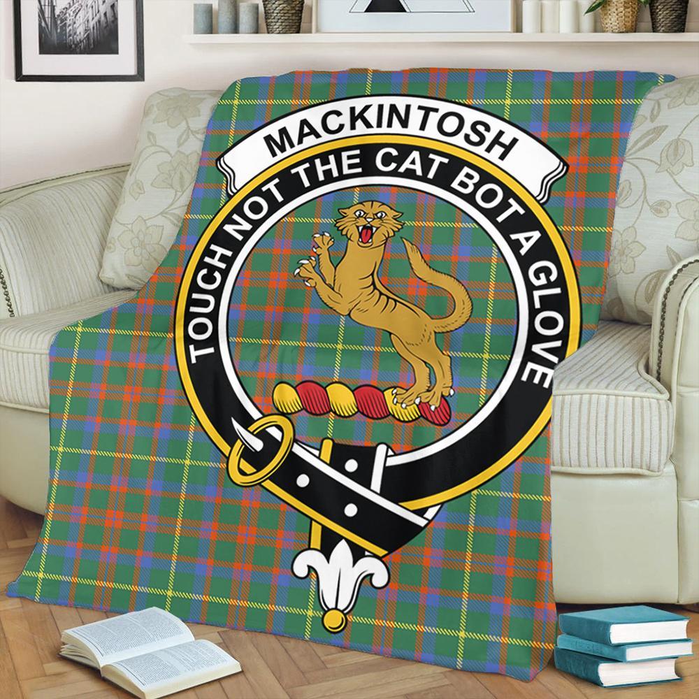 MacKintosh Hunting Ancient Tartan Crest Premium Blanket