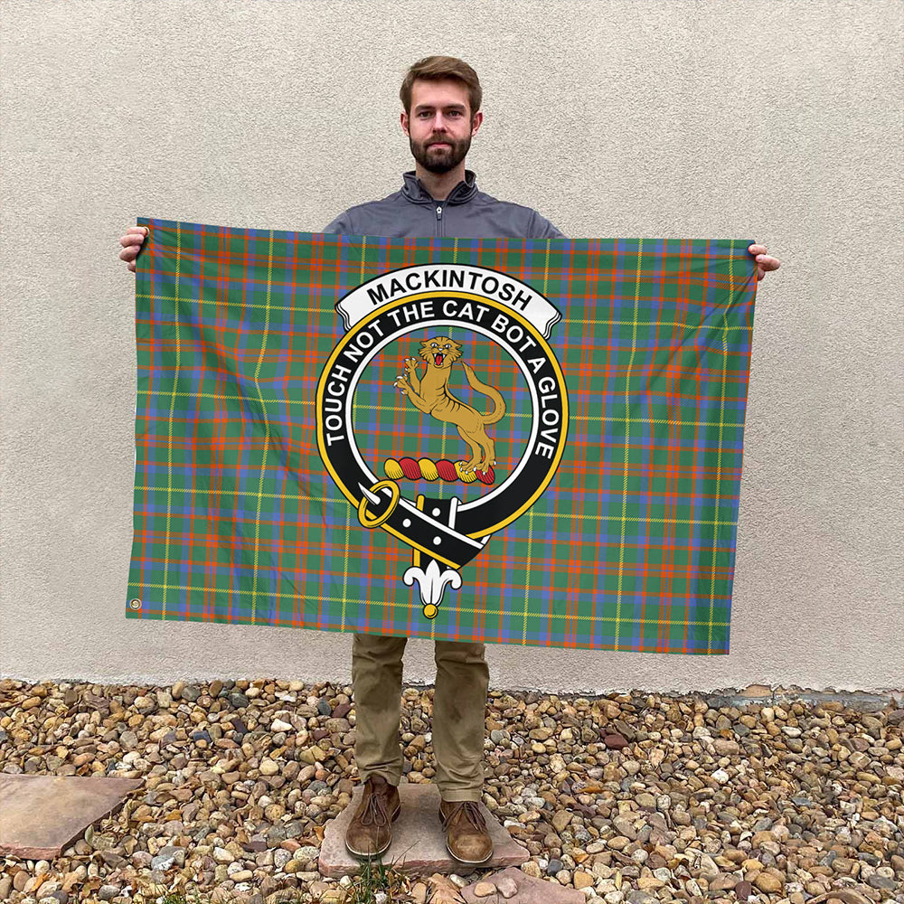 MacKintosh Hunting Ancient Tartan Classic Crest House Flag