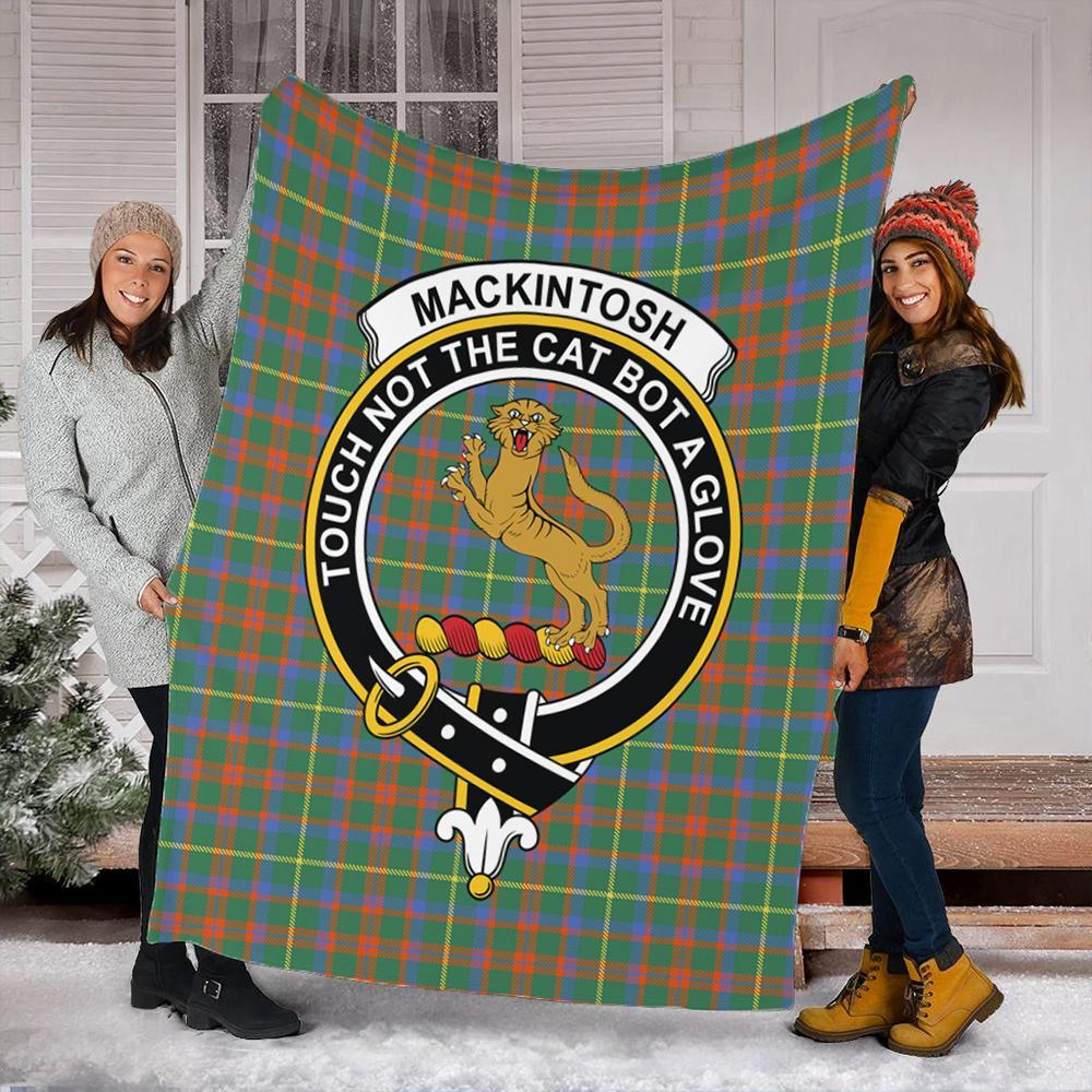 MacKintosh Hunting Ancient Tartan Crest Premium Blanket